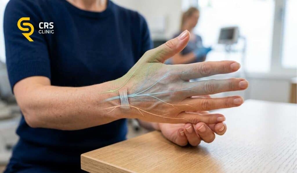 Budowa anatomiczna nerwów w dłoni u pacjentki